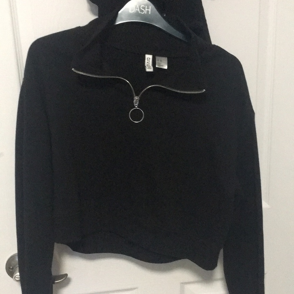 quarter zip black sweater